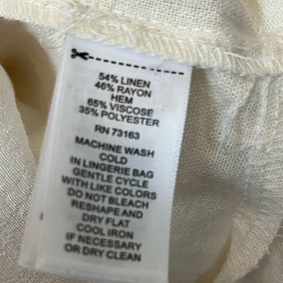 Plus Size MELISSA PAIGE Lagenlook Boho Cream Linen Top Tunic Sz 1X New With Tags - Picture 7 of 10